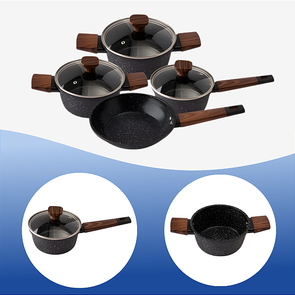 Jogo Panelas 4 Peças Alumínio Antiaderente Indução Clink