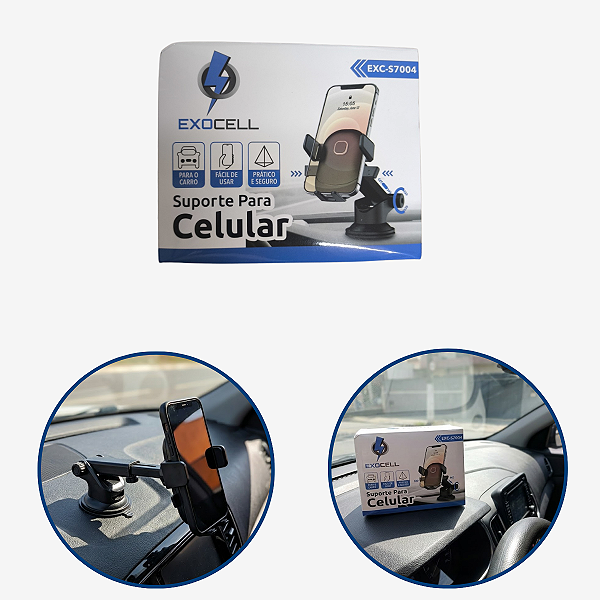 Suporte Celular Ventosa Veicular Gruda Painel Automático EXC