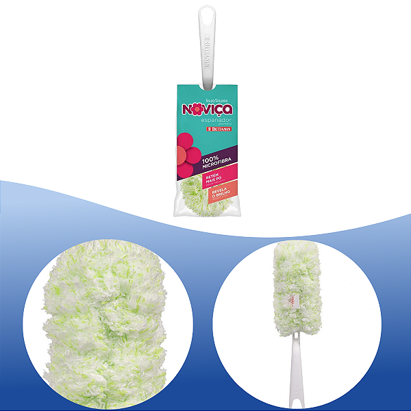 Espanador Plumas Microfibra Curto Esfrebom Verde Noviça