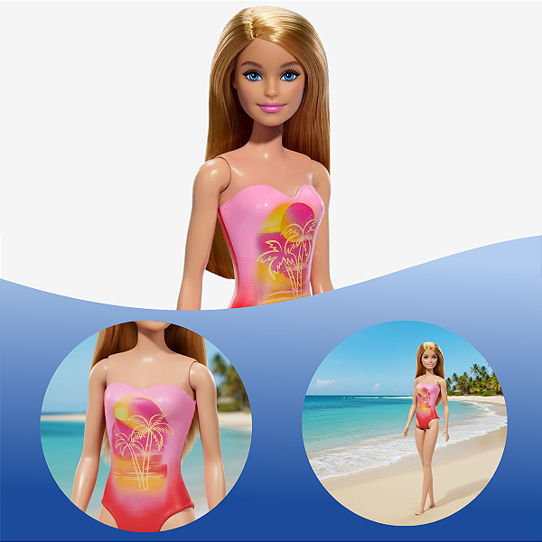 Boneca Barbie Praia Básica Verão Maio Hxx48 - Mattel