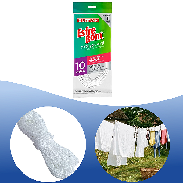 Corda Para Varal 10 Metros Branco Brilhus Bettanin Branco