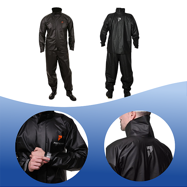 Capa De Chuva GG Moto Pioneira Impermeável Masculino Preto