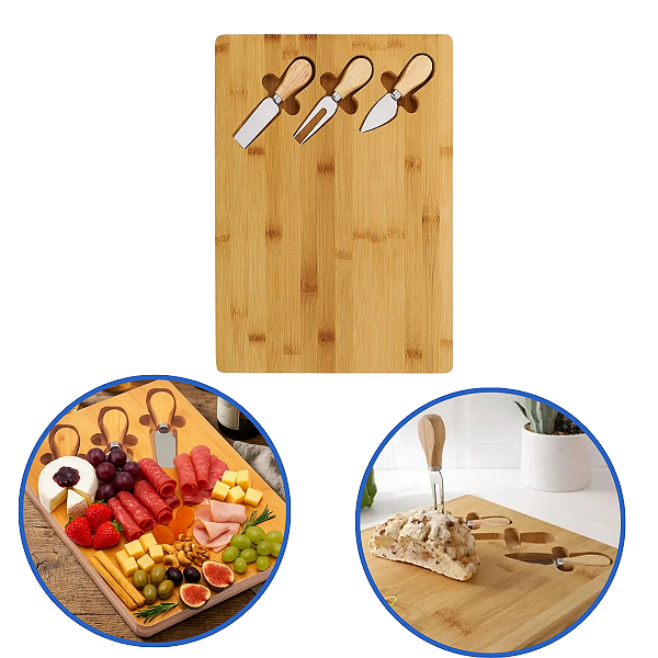 Tábua de Frios com Kit de Utensilios 4 pçs Casavita