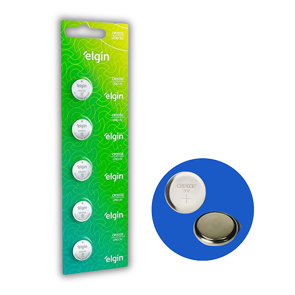 Elgin Litio CR2032 5 baterias pilha botão 3V