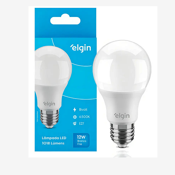 Lâmpada Bulbo Led 12w Elgin 6500k Branco Frio Bivolt