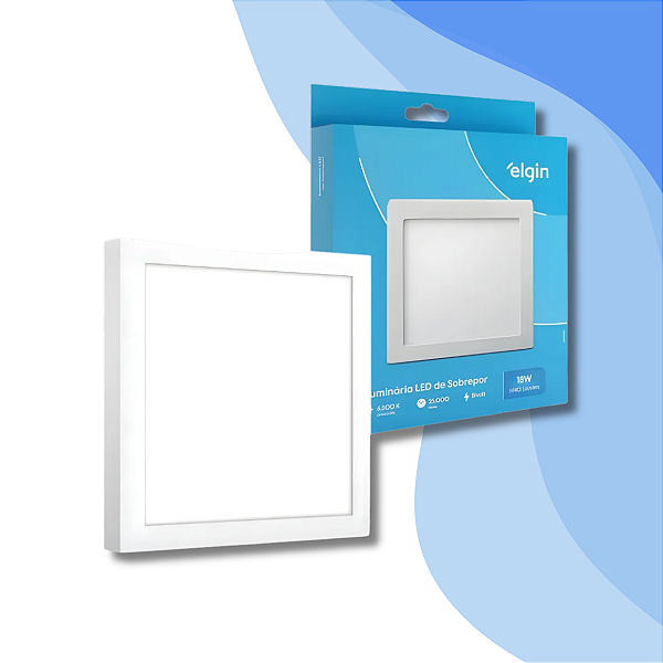 Elgin plafon painel quadrado sobrepor 24w branco frio 6500k
