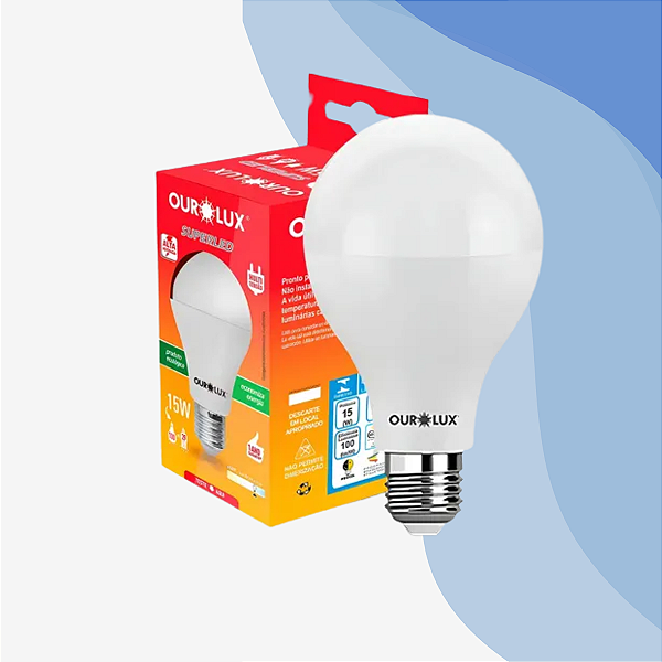 Lâmpada Bulbo 15w Ourolux 6500K Branco-Frio Bivolt