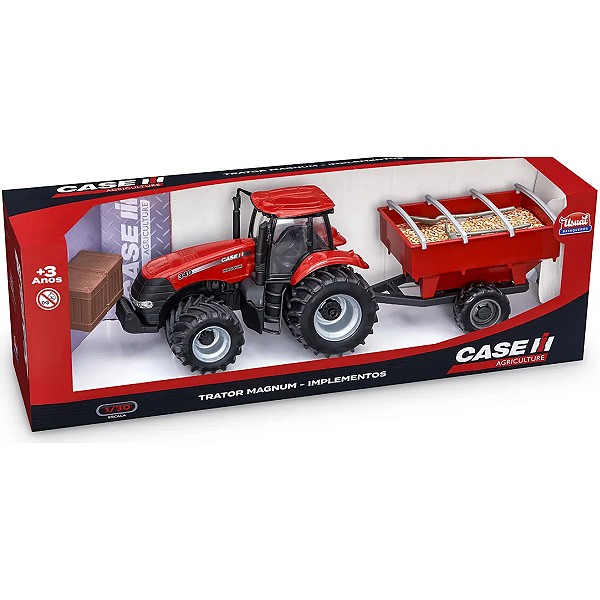 Miniatura Brinquedo Trator Magnum Graneleiro Case 1:30