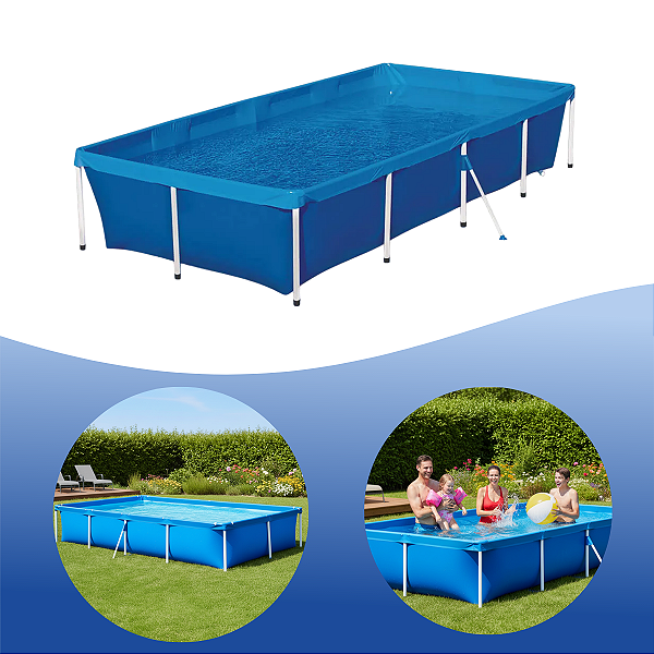 Piscina Infantil 3000 Litros Retangular Azul Mor