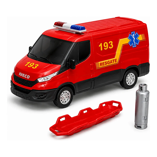 Brinquedo Miniatura Van Furgão Resgate Iveco Daily Resgate