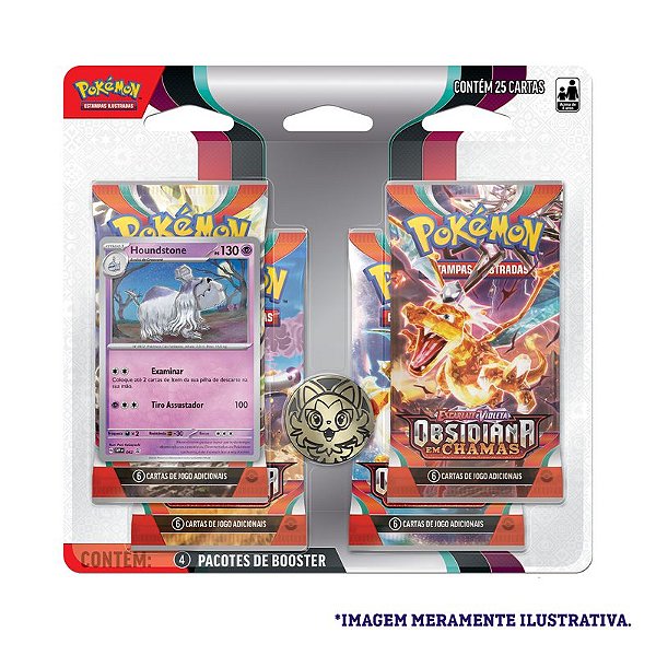 JOGO DE CARTA POKEMON EV3 - BLISTER QUADRUPLO - HOUNDSTONE