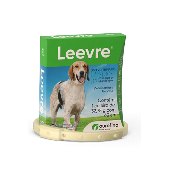 COLEIRA ANTI PULGAS E CARRAPATOS LEEVRE M/G - 63CM