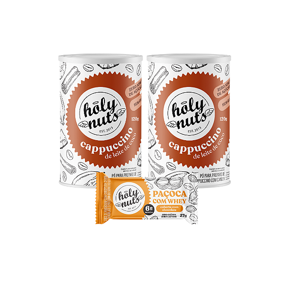 COMBO 2 CAPPUCCINOS + BRINDE PAÇOQUINHA C/ WHEY