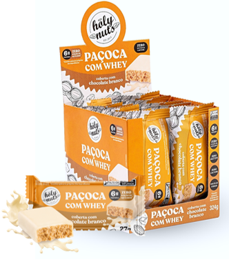 CX PAÇOCA COM WHEY COBERTA COM CHOCOLATE BRANCO