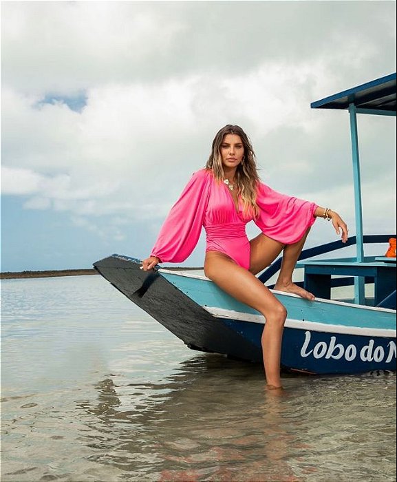 Body Manga Longa Pink
