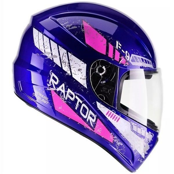 Capacete Fly F9 Raptor - Azul / Rosa