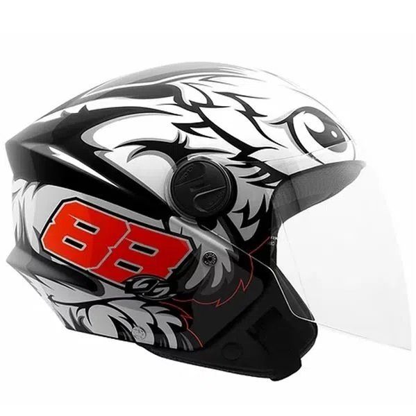 Capacete Pro tork New Liberty Three Gp88 - Preto Fosco / Branco