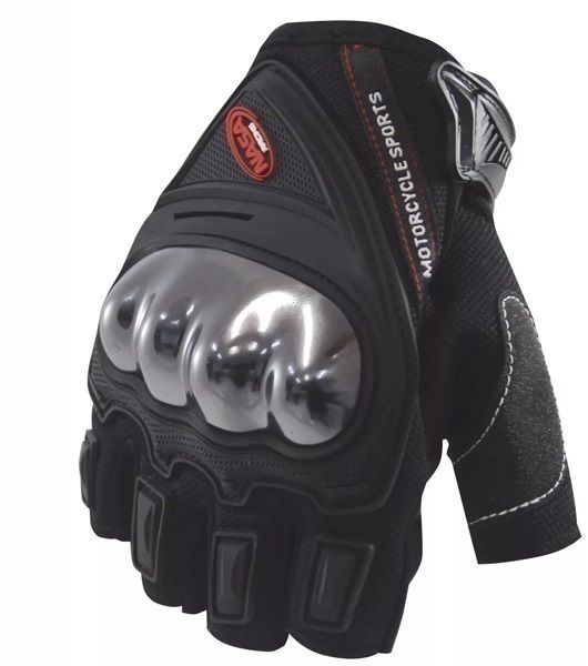 Luva Nasa Racing Shield Meio Dedo - Preto