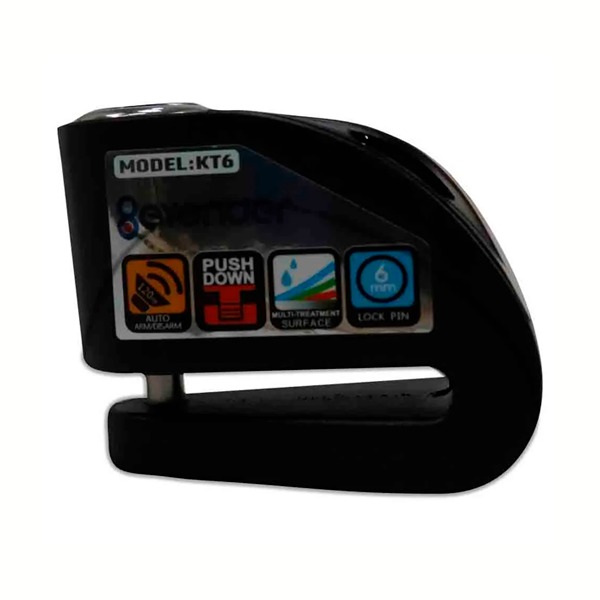 Trava Disco KT6 Kovix Preta - Com Alarme