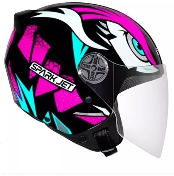 Capacete Ebf Jet Dragon Rosa