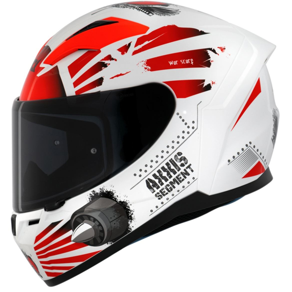 Capacete Axxis Segment War Scarf Branco/Vermelho