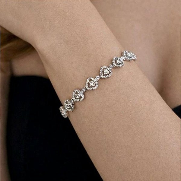 PULSEIRA MOISSANITE CORAÇÃO 2.0MM 0.03CT