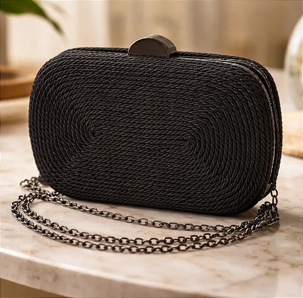 CLUTCH CORDA PRETO