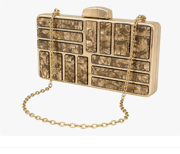 CLUTCH MADREPEROLA RETANGULAR CAFÉ