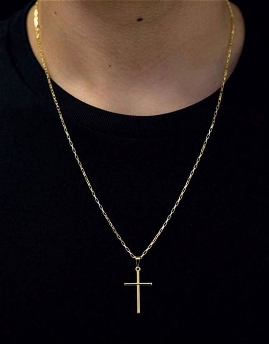Conjunto corrente + cruz palito