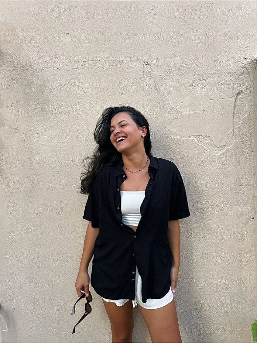 Camisa Viscose Preta Dark