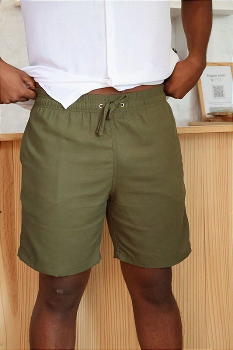 Short Linho Rio - Verde Militar