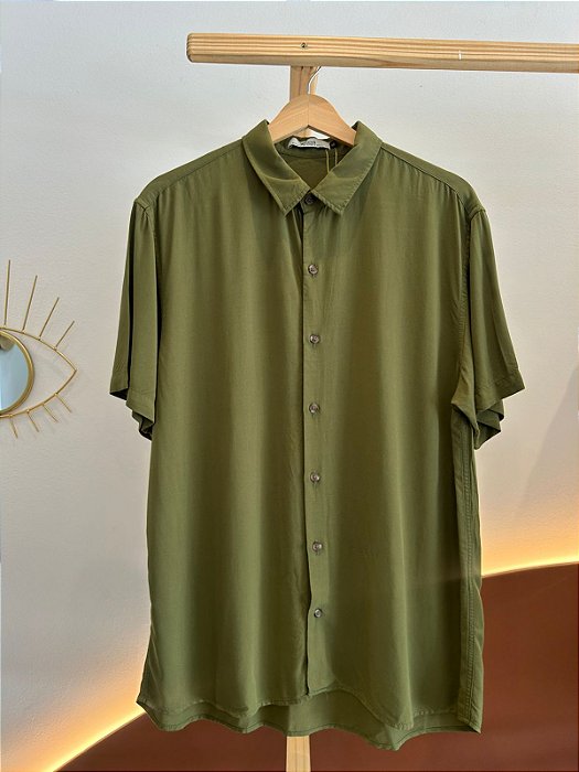 Camisa Viscose Verde Musgo
