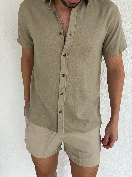 Camisa Linho Caqui