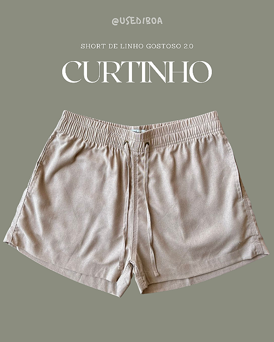 Short linho Curto Gostoso 2.0 - Bege