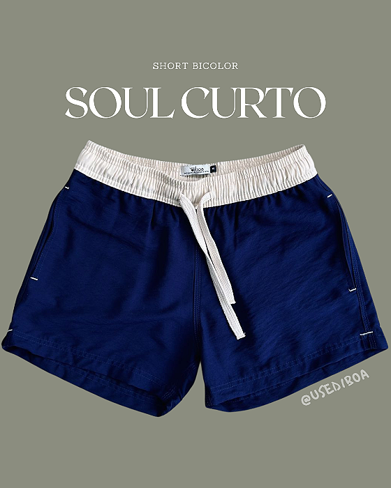 Short SOUL curto BICOLOR - Azul Marinho