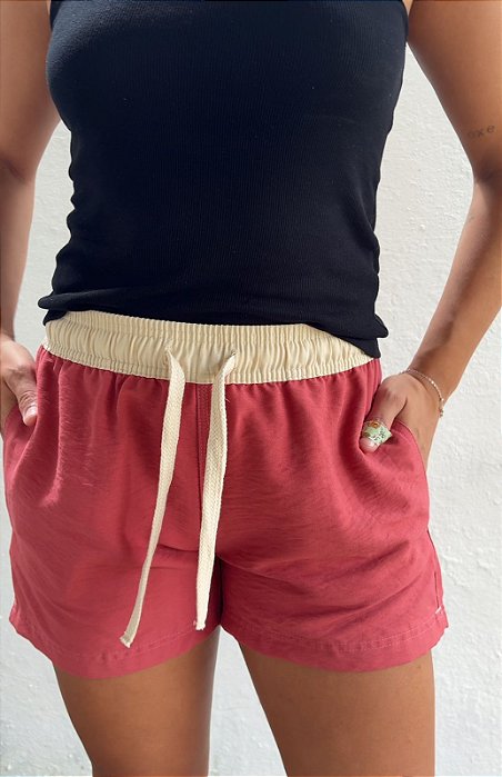 Short SOUL curto BICOLOR - Rosa Queimado