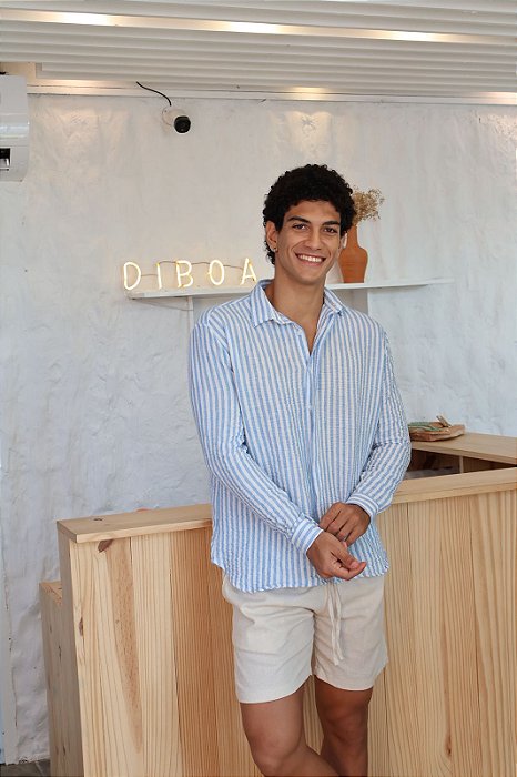 Camisa ML Anarruga Blue Stripes