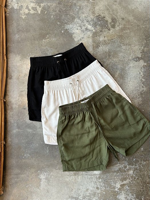 KIT VICIADO EM SHORTS DE LINHO MÉDIOS