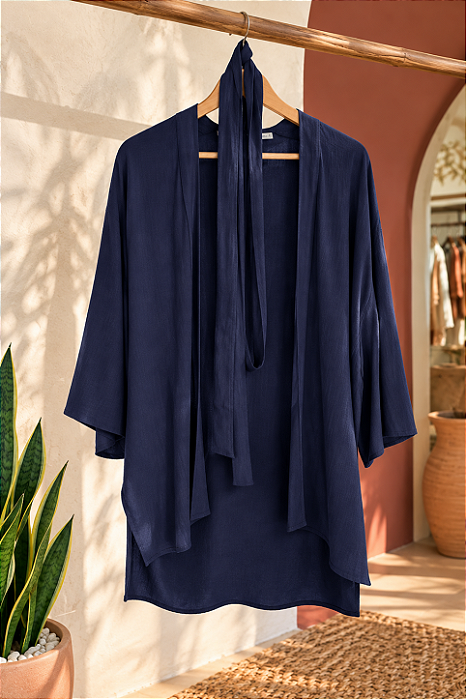 Kimono Viscose - Azul Marinho