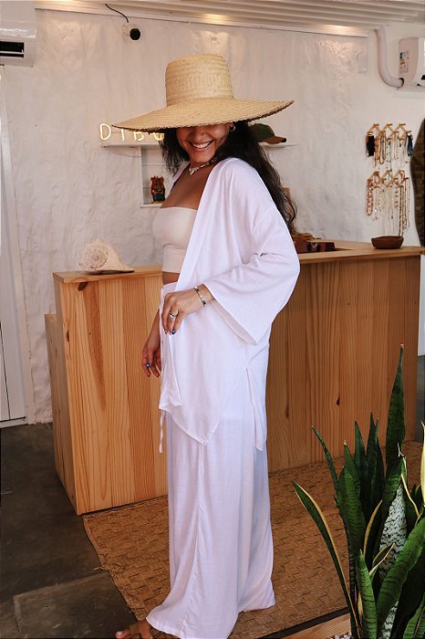 Kimono Viscose - Branco Bruma do Mar