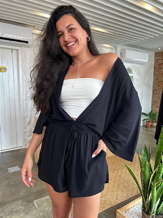 Short Pirangi Viscose - Preto Dark