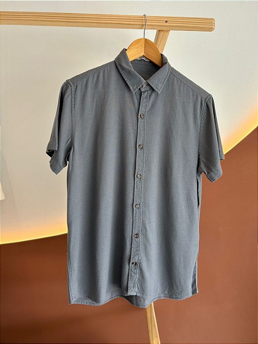 Camisa Linho Cinza Grafite