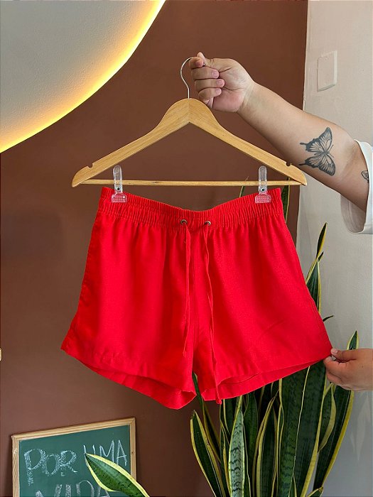 Short linho Curto Gostoso 2.0 - Vermelho Paixão