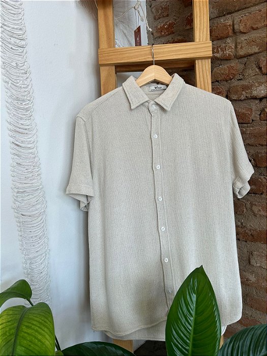 Camisa Texturizada Linho - Dunas de Areia