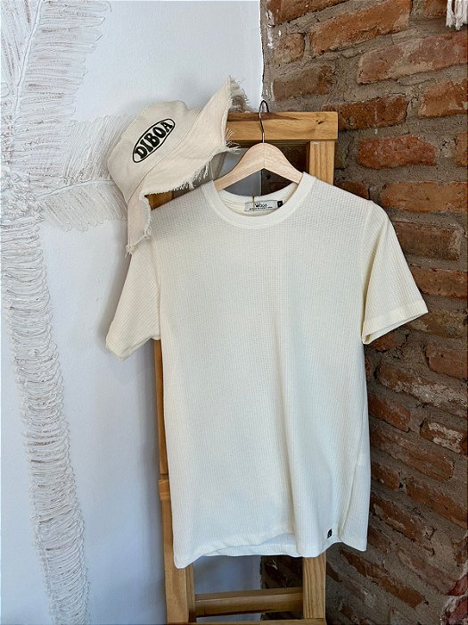 Camiseta Tricô - Creme