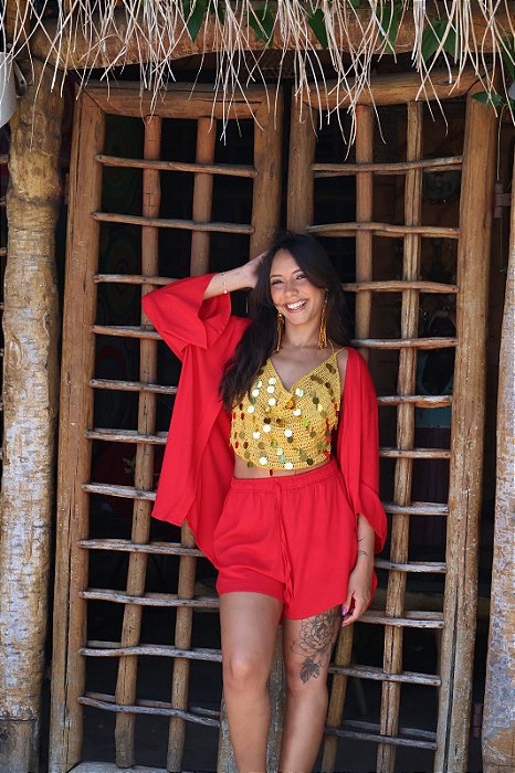 Kimono Viscose - Vermelho