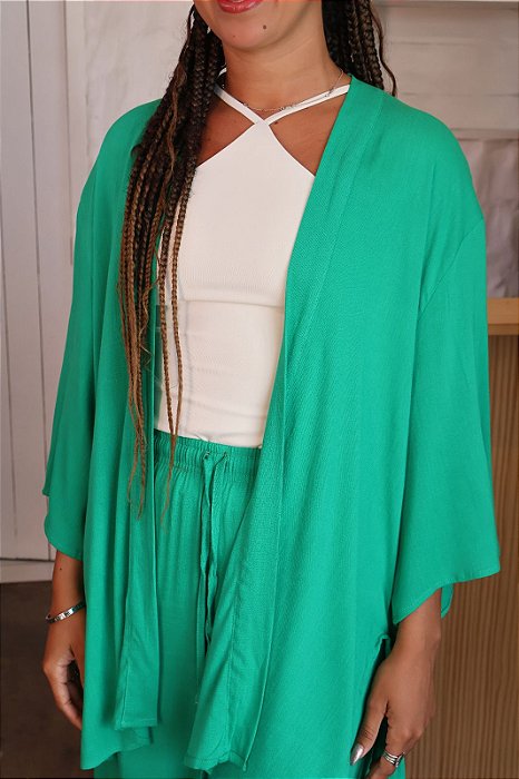 Kimono Viscose - Verde Esmeralda