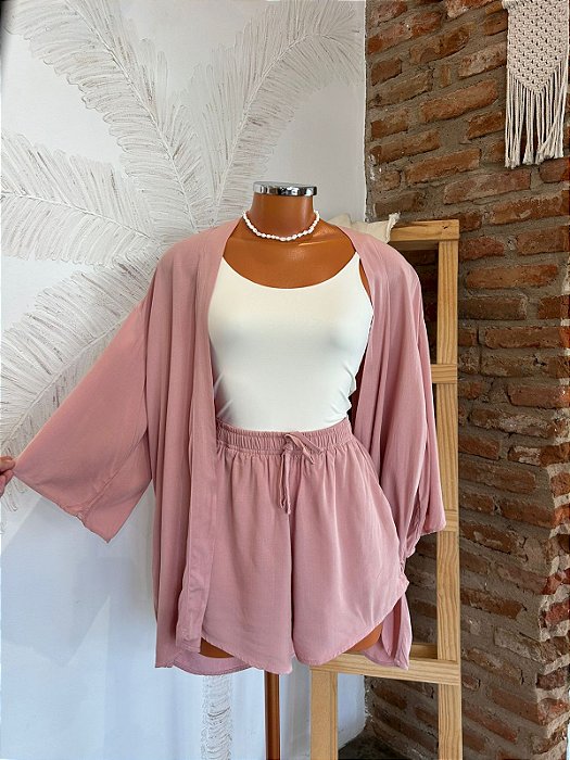 Kimono Viscose - Rosa Queimado