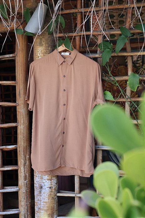Camisa Viscose Marrom Capuccino