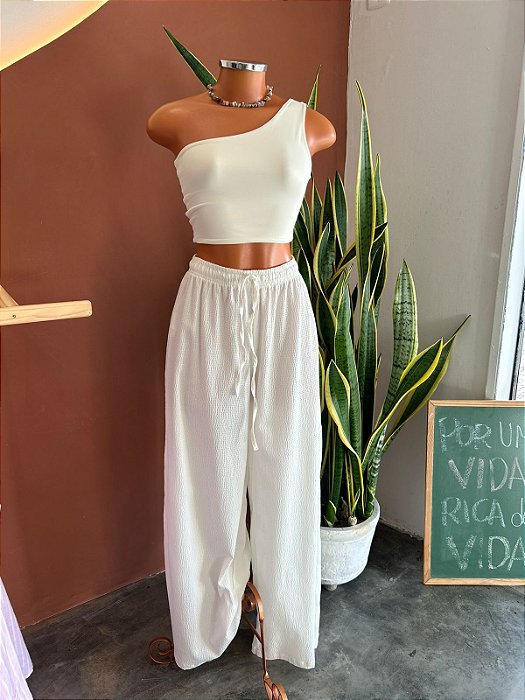 Calça Pantalona Anarruga - Lençois